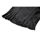 Darkinlove Women's Gothic Embroidered Mesh Splice Sheer Velvet Top