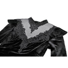 Darkinlove Women's Gothic Embroidered Mesh Splice Sheer Velvet Top