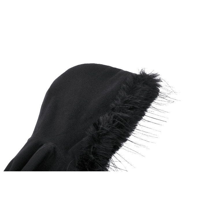 Darkinlove Women's Gothic Faux Fur Cloak with Hood