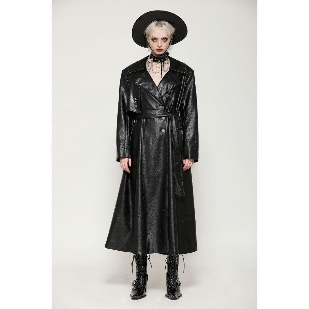 Darkinlove Women's Gothic Faux Leather Studs Coat