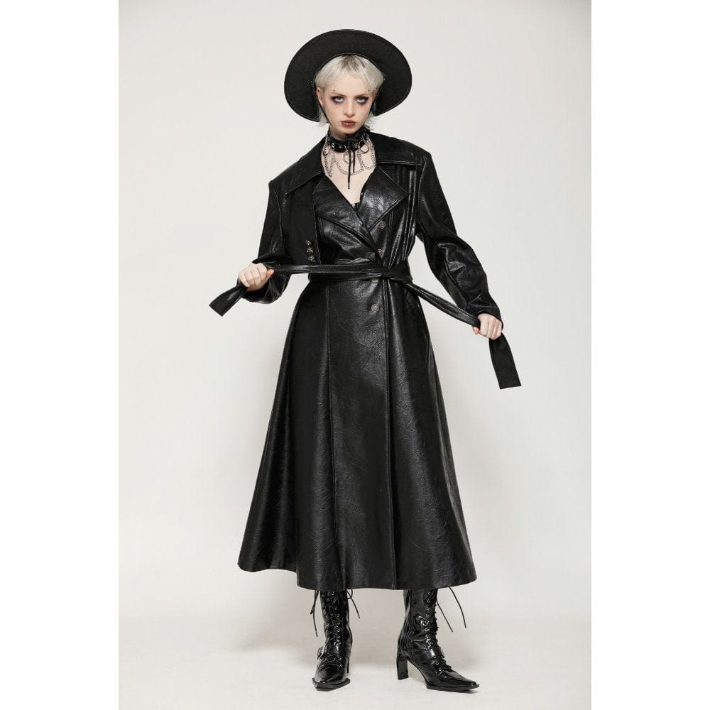 Darkinlove Women's Gothic Faux Leather Studs Coat