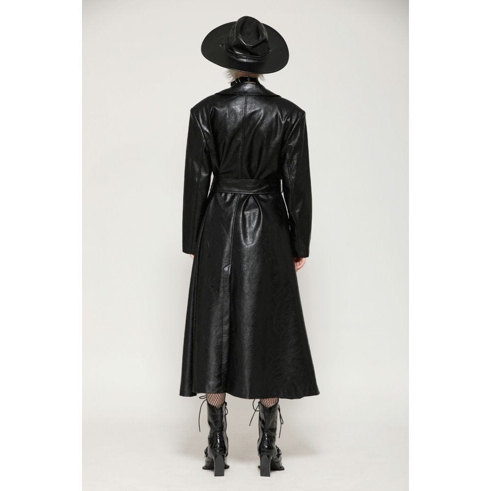 Darkinlove Women's Gothic Faux Leather Studs Coat