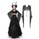 Darkinlove Women's Gothic Flared Sleeved Lace Cape