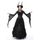Darkinlove Women's Gothic Flared Sleeved Lace Cape