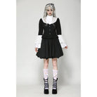 Darkinlove Women's Gothic Flared Sleeved Lace Splice Shirt