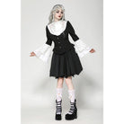 Darkinlove Women's Gothic Flared Sleeved Lace Splice Shirt