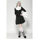 Darkinlove Women's Gothic Flared Sleeved Lace Splice Shirt