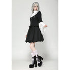 Darkinlove Women's Gothic Flared Sleeved Lace Splice Shirt