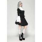 Darkinlove Women's Gothic Flared Sleeved Lace Splice Shirt