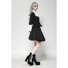 Darkinlove Women's Gothic Flared Sleeved Lace Splice Shirt