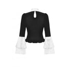 Darkinlove Women's Gothic Flared Sleeved Lace Splice Shirt