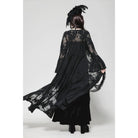 Darkinlove Women's Gothic Flared Sleeved Lace-up Lace Long Jacket