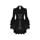 Darkinlove Women's Gothic Flared Sleeved Lace Velvet Dress