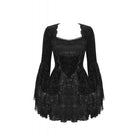 Darkinlove Women's Gothic Flared Sleeved Layered Velvet Dress