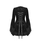 Darkinlove Women's Gothic Flared Sleeved Layered Velvet Dress