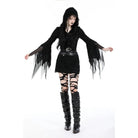 Darkinlove Women's Gothic Flared Sleeved Ripped Dress