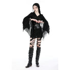 Darkinlove Women's Gothic Flared Sleeved Ripped Dress