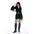 Darkinlove Women's Gothic Flared Sleeved Ripped Dress