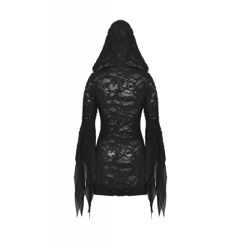 Darkinlove Women's Gothic Flared Sleeved Ripped Dress