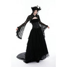 Darkinlove Women's Gothic Flared Sleeved Ruffled Lace Cape
