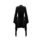Darkinlove Women's Gothic Flared Sleeved Spider Mesh Splice Velvet Dress