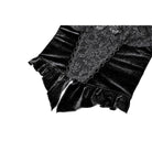 Darkinlove Women's Gothic Floral Butterfly Lace Splice Velvet Crop Top
