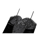 Darkinlove Women's Gothic Floral Butterfly Lace Splice Velvet Crop Top