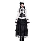 Darkinlove Women's Gothic Floral Embossed Lace Trim Underbust Corset