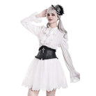 Darkinlove Women's Gothic Floral Embossed Lace Trim Underbust Corset