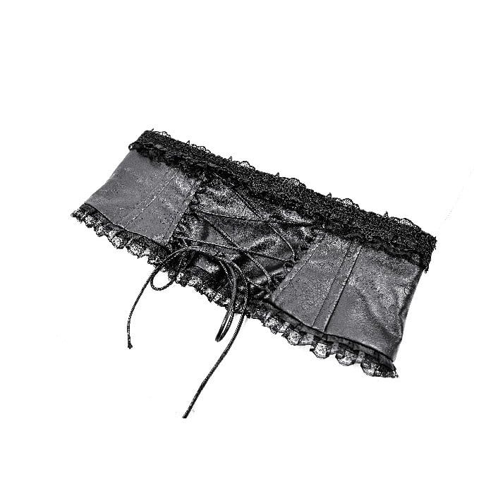 Darkinlove Women's Gothic Floral Embossed Lace Trim Underbust Corset