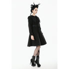 Darkinlove Women's Gothic Floral EmBroidered Bowknot Peter Pan Collar Coat