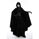 Darkinlove Women's Gothic Floral Embroidered Cape with Hood