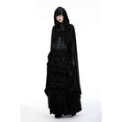 Darkinlove Women's Gothic Floral Embroidered Cape with Hood