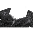 Darkinlove Women's Gothic Floral Embroidered Diamante Flared Sleeved Maxi Dress