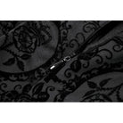 Darkinlove Women's Gothic Floral Embroidered Diamante Flared Sleeved Maxi Dress