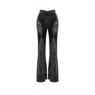 Darkinlove Women's Gothic Floral Embroidered Flared Pants