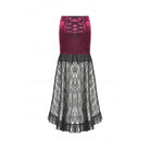 Darkinlove Women's Gothic Floral Embroidered High/Low Lace Maxi Skirt