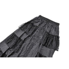 Darkinlove Women's Gothic Floral Embroidered Layered lace Ruffle Jacquard Maxi Skirt
