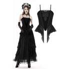 Darkinlove Women's Gothic Floral Embroidered Velvet Bustier