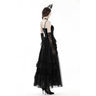 Darkinlove Women's Gothic Floral Embroidered Velvet Bustier