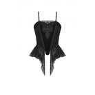 Darkinlove Women's Gothic Floral Embroidered Velvet Bustier
