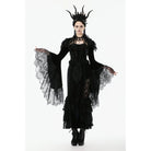 Darkinlove Women's Gothic Floral Feather Flared Sleeved Cape