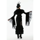 Darkinlove Women's Gothic Floral Feather Flared Sleeved Cape
