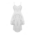 Darkinlove Women's Gothic Floral High/Low Multilayer Jacquard Slip Dress Wedding Dress