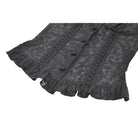 Darkinlove Women's Gothic Floral Lace Cutout High-Neck Short Sleeved Shirt