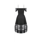 Darkinlove Women's Gothic Floral Lace High Low Off Shoulder Dress