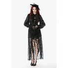 Darkinlove Women's Gothic Floral Lace High-Low Skirt