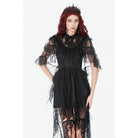 Darkinlove Women's Gothic Floral Lace Patchwork Mesh Cape