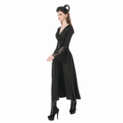 Darkinlove Women's Gothic Floral Lace Patchwork Plunging Long Sleeve Shirt