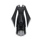 Darkinlove Women's Gothic Floral lace Sheer High Low Long Sleeved Dress